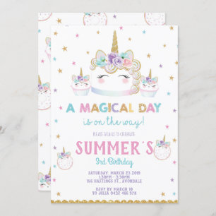 Cupcake do convite do bolo de aniversário do