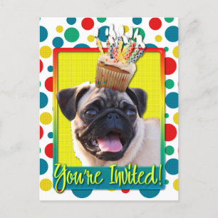 Cupcake do convite - Pug