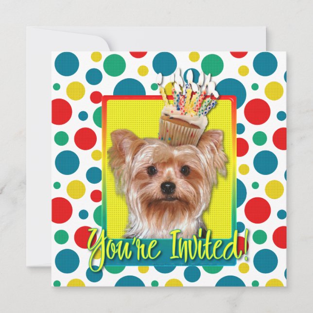 Cupcake do convite - yorkshire terrier (Frente)