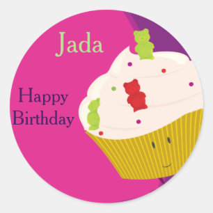 Cupcake do Urso Brilhante  Adesivo