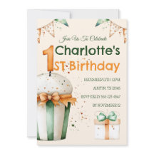 Cupcake e presente de primeiro aniversario de Core