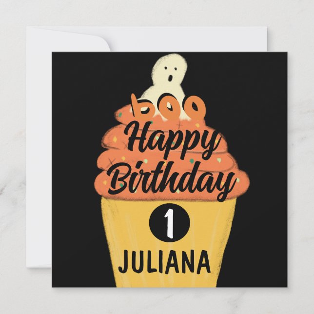 Cupcake fosco Fantasma Festa de Halloween (Frente)