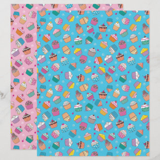 Cupcake impressão papel, duas formas de cores