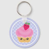 Cupcake Kawaii Strawberry Chaveiro