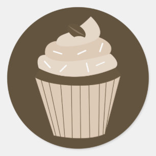 Cupcake Mocha - Adesivos redondos