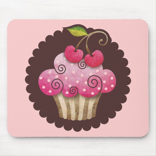 Cupcake Mousepad TBA da baga da cereja (Frente)