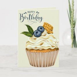 Cupcake quer cartão de saudação de aniversário