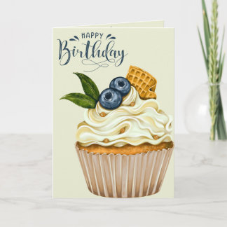 Cupcake quer cartão de saudação de aniversário