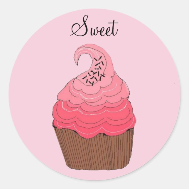 Cupcake Rosa - adesivos (Frente)
