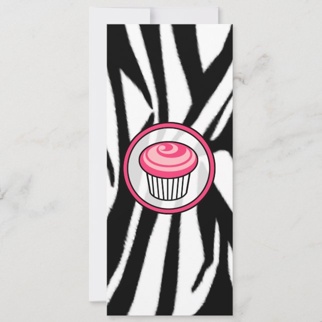 Cupcake Rosa - Anúncio fino - Impressão Zebra (Frente)