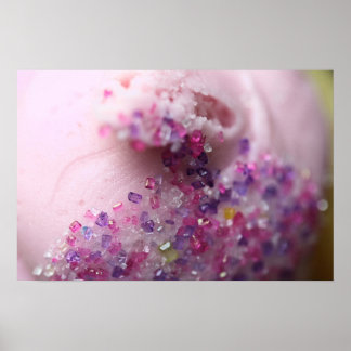 Cupcake rosa com poster de foto de açúcar
