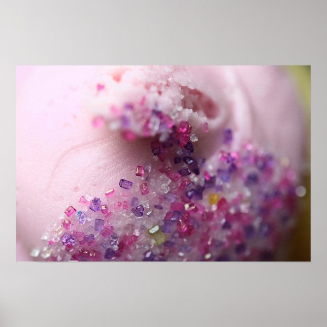 Cupcake rosa com poster de foto de açúcar (Frente)