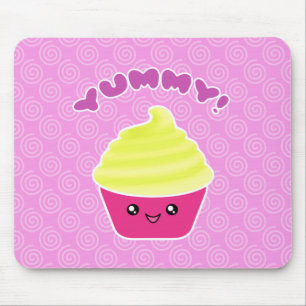 Cupcake saboroso de creme Mousepad de Kawaii do