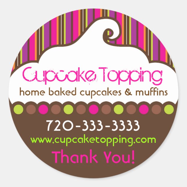 Cupcake Topando adesivos retroativos (Frente)