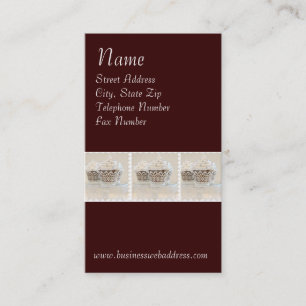 Cupcaked em cartões de visitas do fundo de Brown