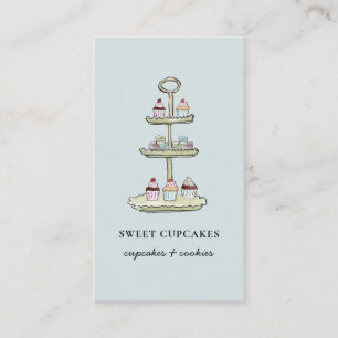 Cupcakes Azuis-Cachorros cartão de visita