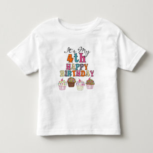 Cupcakes bonito 4º Camisetas de aniversário e pres