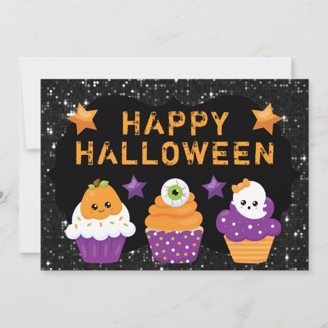 Cupcakes de Halloween Olho de Abóbora Fantasma Kaw (Frente)