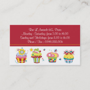 Cupcakes de Les - cartões de visitas da padaria