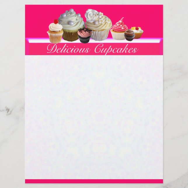 CUPCAKES DELICIOSOS COMPRAM, cor-de-rosa, branco d (Frente)