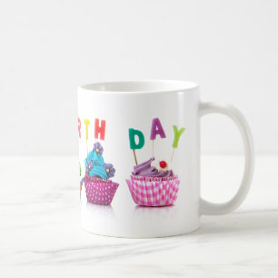 Cupcakes do feliz aniversario - caneca de café