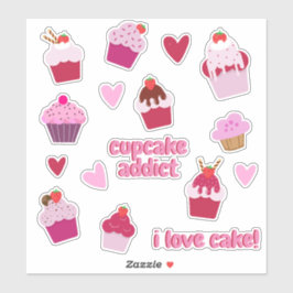 Cupcakes e adesivos de morango