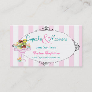 Cupcakes e cartão de visita de Macarons