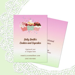 Cupcakes e cookies para cozinhar Cartão de visita