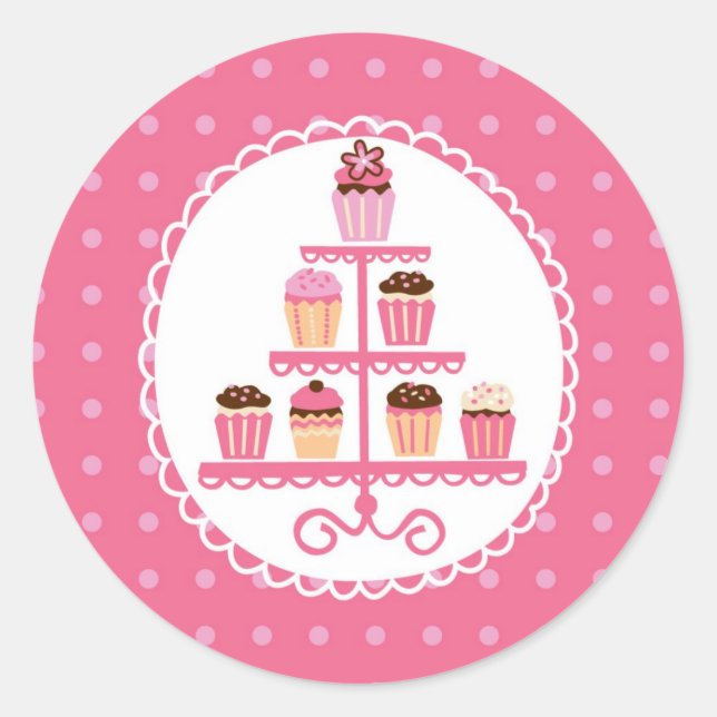 Cupcakes Num Adesivo De Selo (Frente)