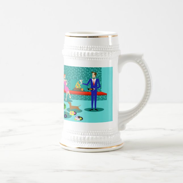 Cupé retro com caneca de cerveja do cão (Direita)