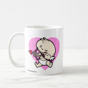 Cupido do bebê que aponta para canecas do amor