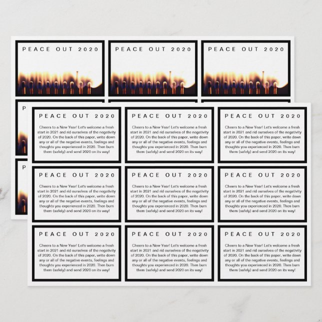 Cupões de limpeza de cartão de gabinete de ano nov (Frente/Verso)