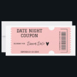 Cupom de Noite Romântica<br><div class="desc">Ideia de presente simples e acessível para um aniversário,  data comemorativa,  feriado ou apenas por diversão. Você pode editar a ideia da data ou imprimir mais de uma vez!</div>