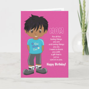 Cupons de Aniversário para Mamãe - Cartão de Menin