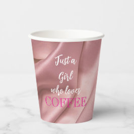 Cups de papel satin a rosa simples