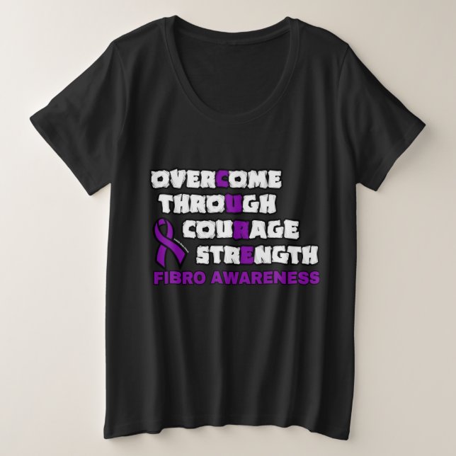 CURE...Fibro Mais T-Shirt Tamanho (Frente do Design)