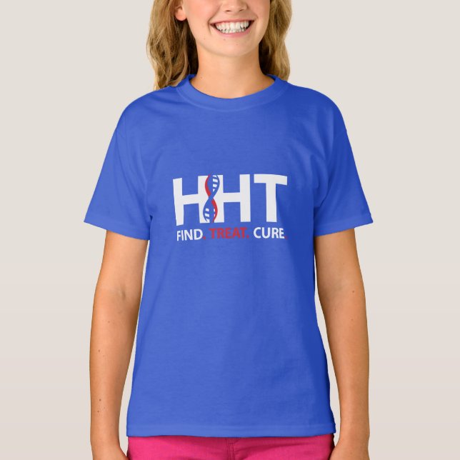 Cure HHT FIND.TREAT.CURE Awareness T-Shirt (Garota (Frente)