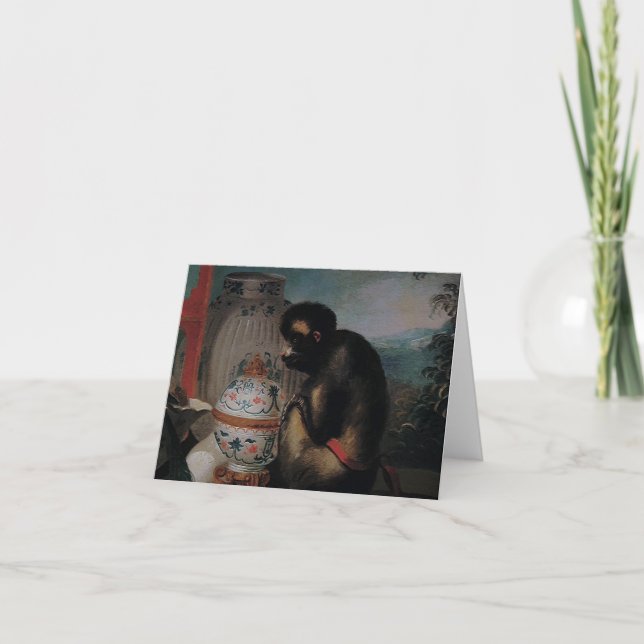 Curioso Cartão ~ Macaco / Convites (Frente)