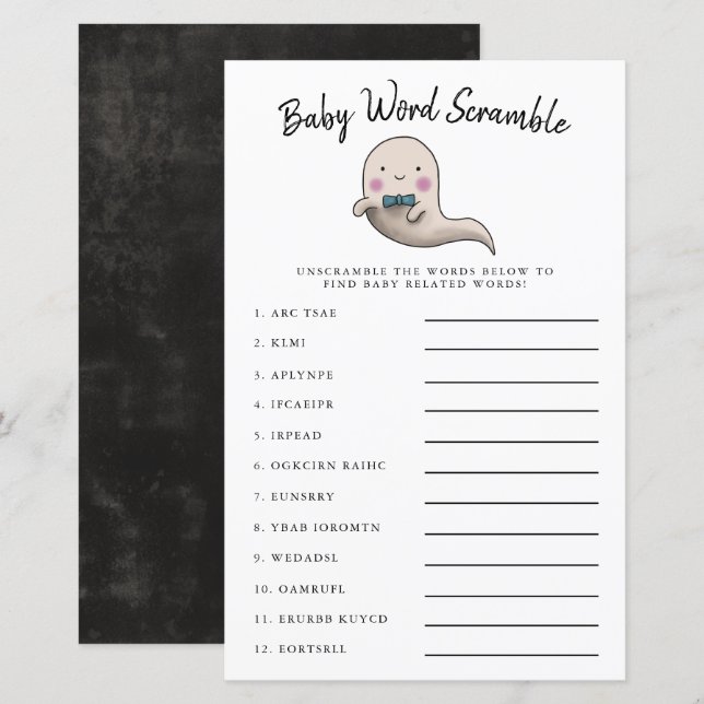 Curioso Garoto Fantasma Jogo de Palavras Bebê (Frente/Verso)