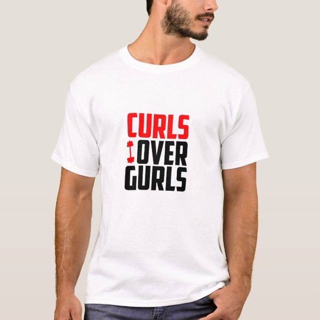 Curls Over Gurls - Camiseta Divertida de Academia (Frente)