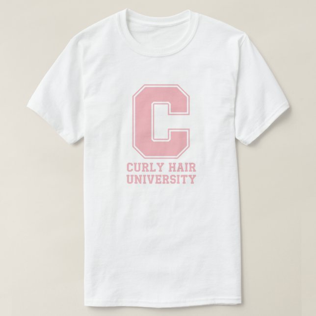 "Curly Hair University" Cute Hair Graphic Pullover (Frente do Design)
