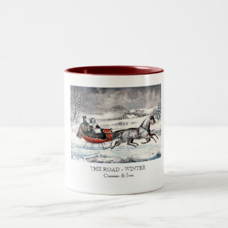 Currier & Ives - caneca - a ESTRADA, INVERNO
