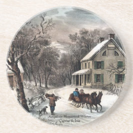 Currier & Ives - porta copos - inverno da herdade