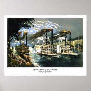 Currier & Ives - poster - campeões Mississippi