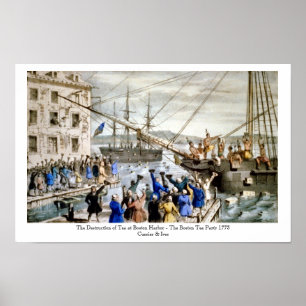 Currier & Ives - poster - o tea party de Boston