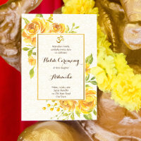 Curso Amarelo Haldi Pithi Convite à cerimônia