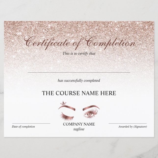 Curso de certificado de conclusão de Prêmios (Frente)