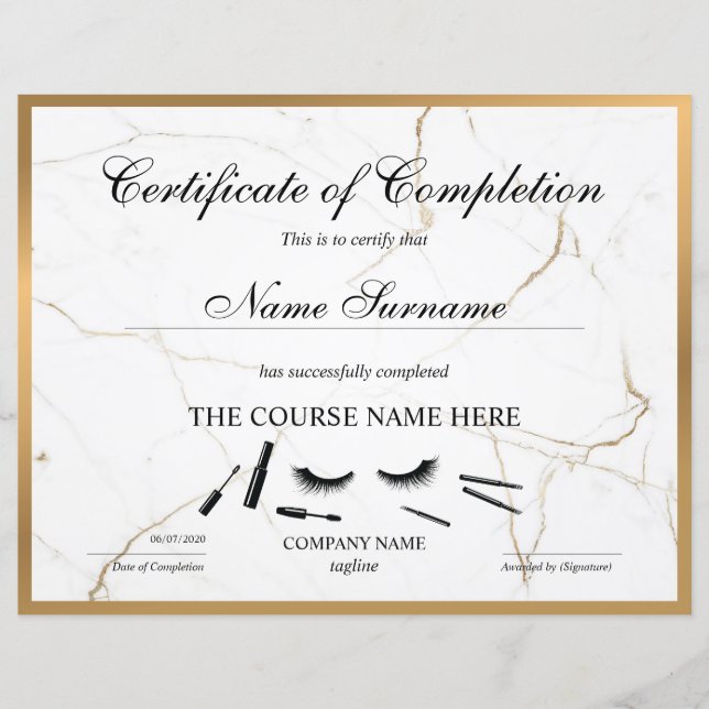 Curso de certificado de conclusão de Prêmios (Frente)