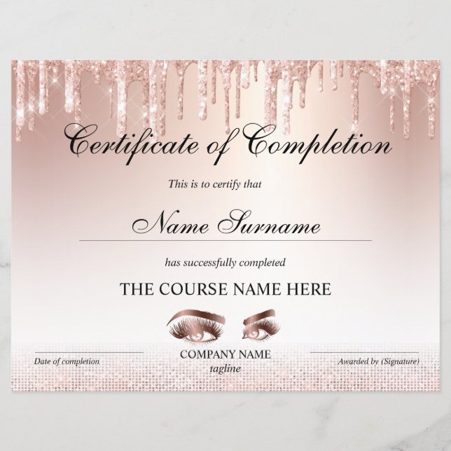 Curso de certificado de conclusão de Prêmios (Frente)
