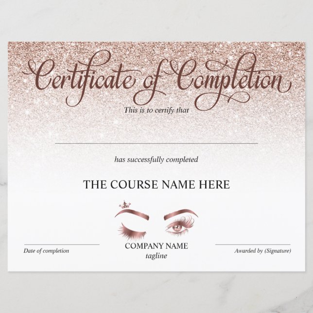 Curso de certificado de conclusão de Prêmios (Frente)